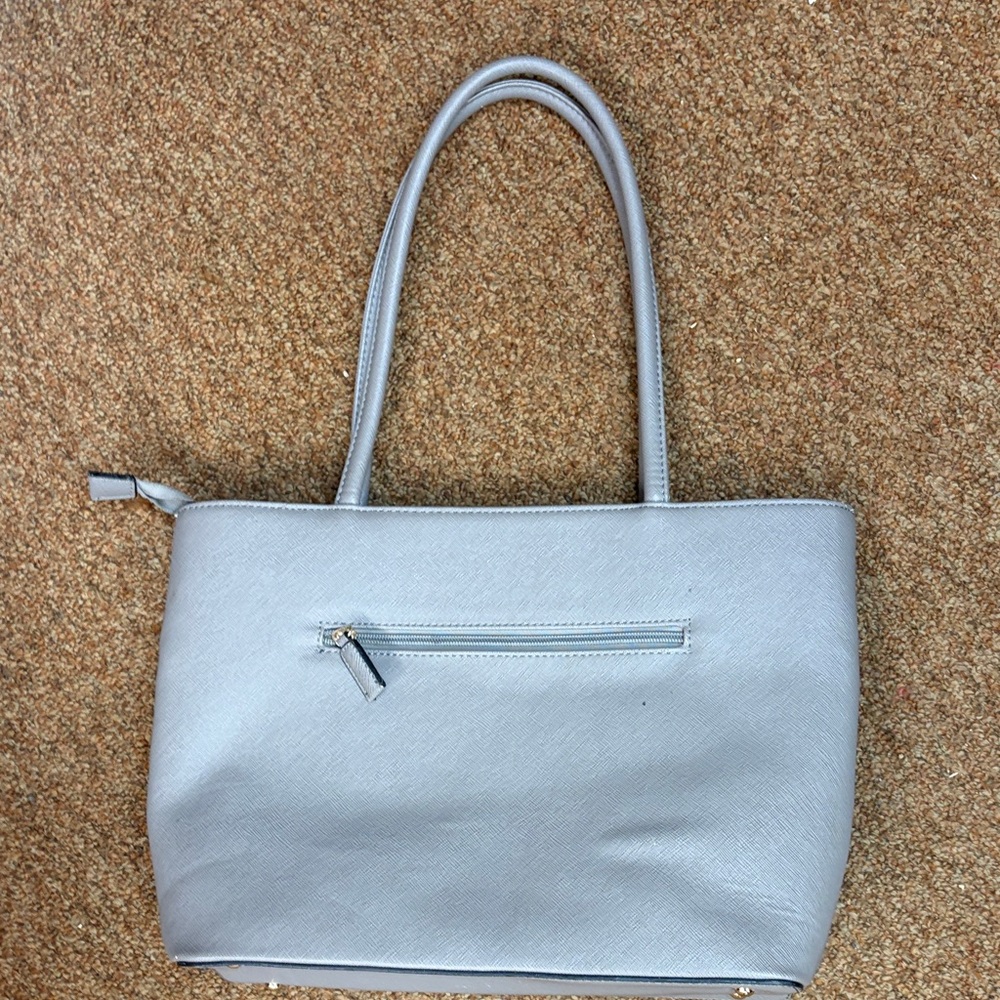 kate spade cream, beige, and gray striped tote - Picture 5 of 9